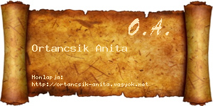 Ortancsik Anita névjegykártya